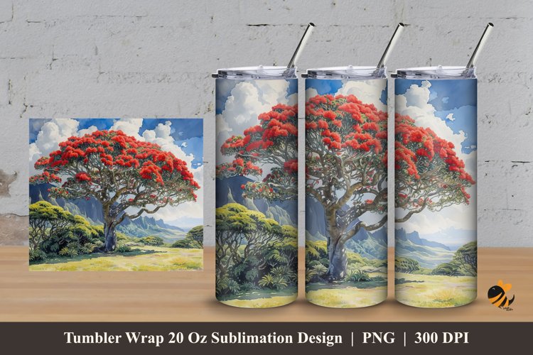 Natural Splendor Tumbler Wrap Sublimation Design 3 example image 1