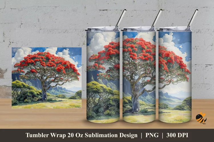Natural Splendor Tumbler Wrap Sublimation Design 3