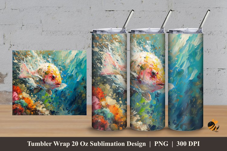 Moonfish Abstract Tumbler Wrap Sublimation Design 3