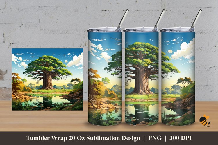 Symphony of Nature Tumbler Wrap Sublimation Design 3