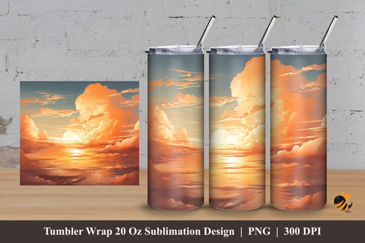 Afternoon Sky Tumbler Wrap Sublimation Design 3