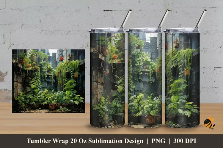 Artificial Forest Tumbler Wrap Sublimation Design 3