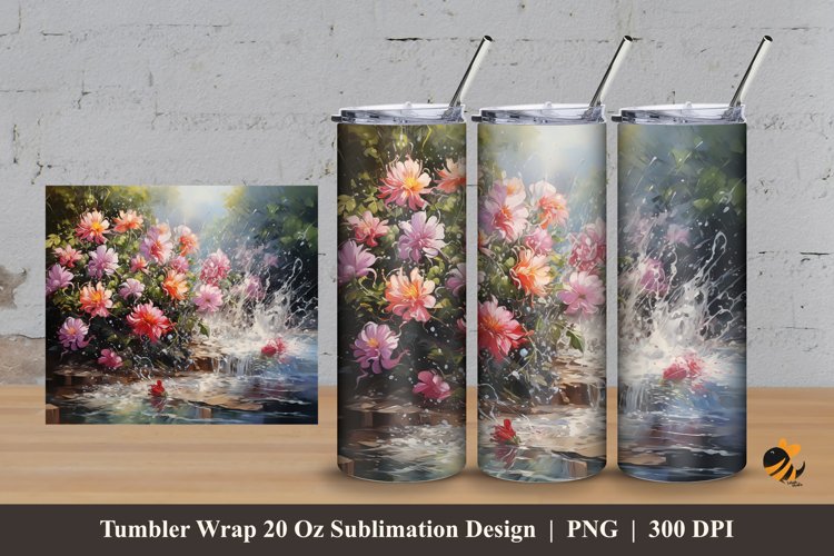 River Park Tumbler Wrap Sublimation Design 3 example image 1