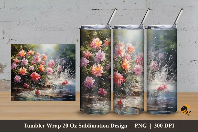 River Park Tumbler Wrap Sublimation Design 3