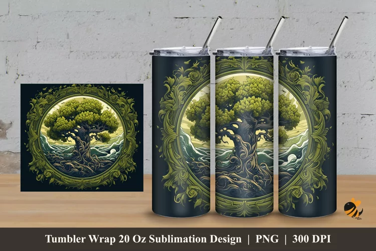 Old Mangrove Tumbler Wrap Sublimation Design 3