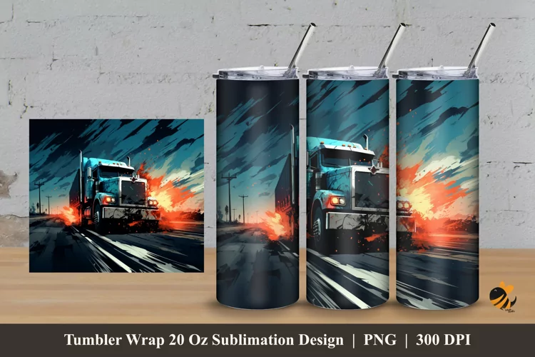 Ilegal Truck Tumbler Wrap Sublimation Design 3