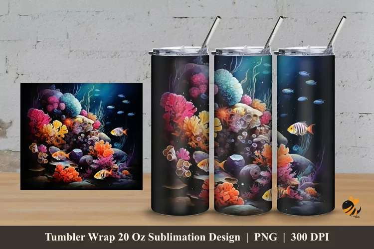 Aquascape Gallery Tumbler Wrap Sublimation Design 3