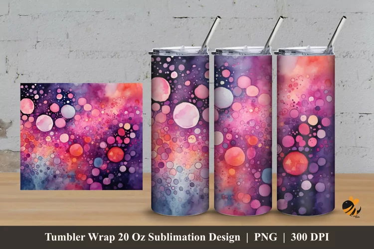 Painting Microorganisms Tumbler Wrap Sublimation Design 3