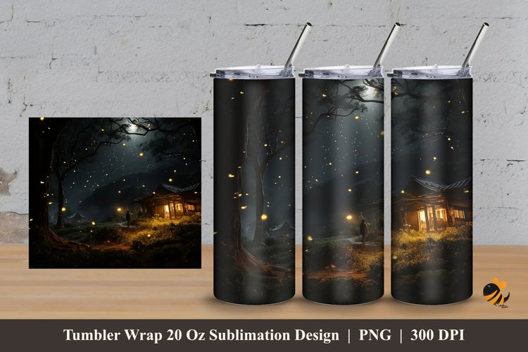 Lonely Night Tumbler Wrap Sublimation Design 3