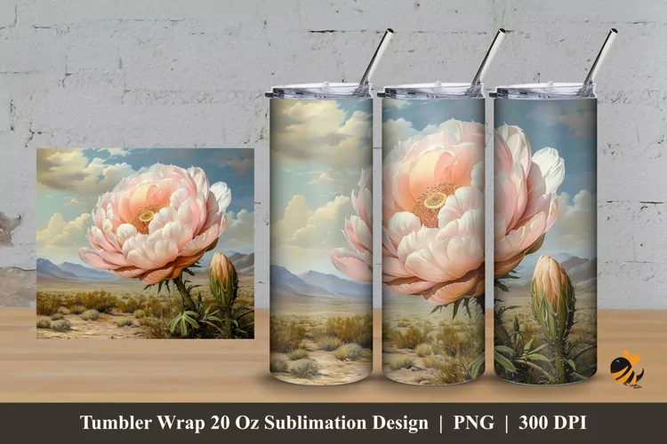 Flower Exploration Tumbler Wrap Sublimation Design 3