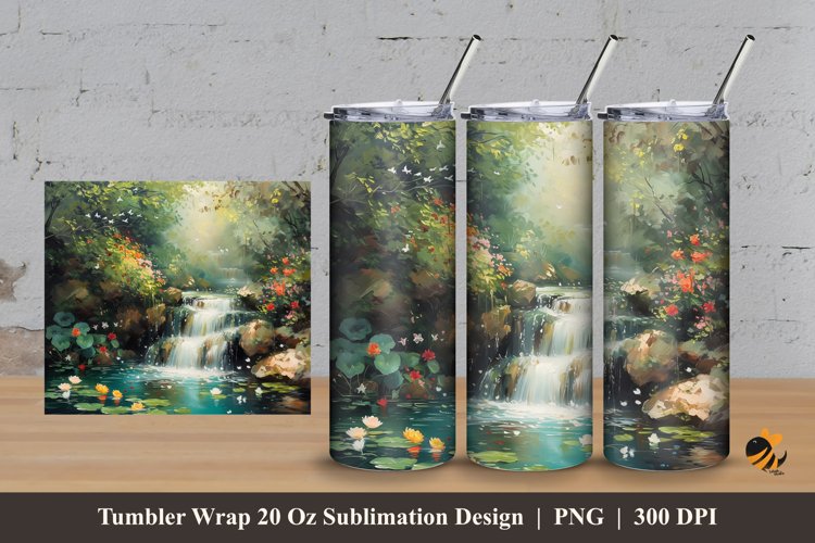 Beautiful Nature Tumbler Wrap Sublimation Design 3 example image 1
