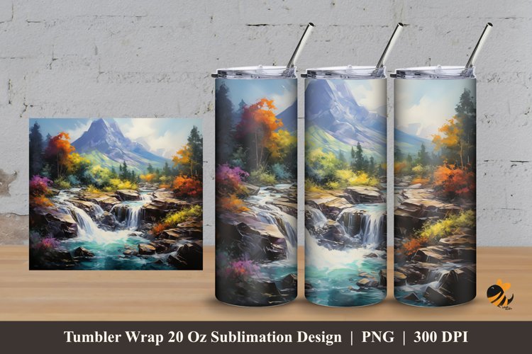 Mountain Park Tumbler Wrap Sublimation Design 3