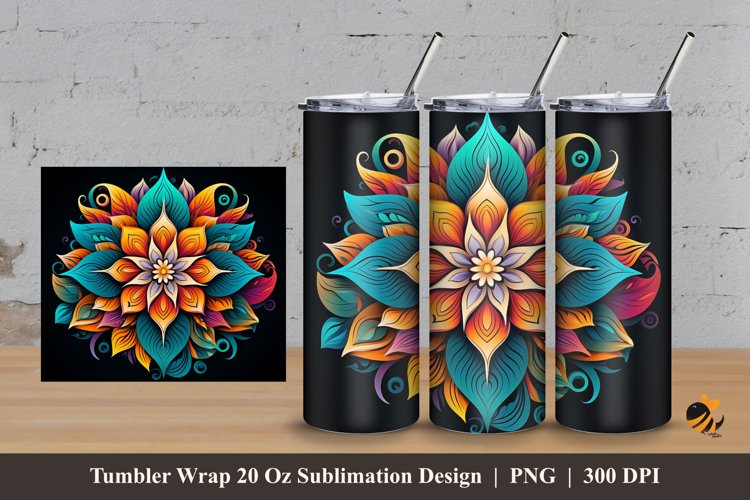 Magic of Flower Tumbler Wrap Sublimation Design 3