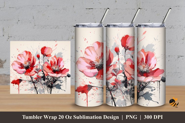 Petuna Flower Tumbler Wrap Sublimation Design 3