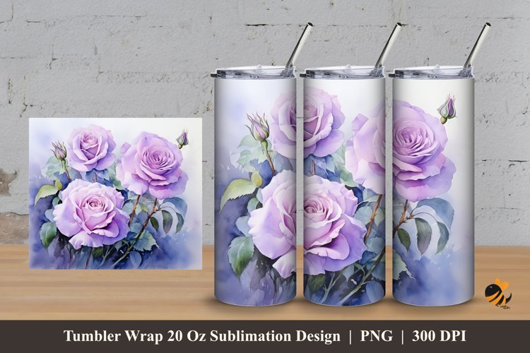 Love Flower Wrap Sublimation Design 3 example image 1