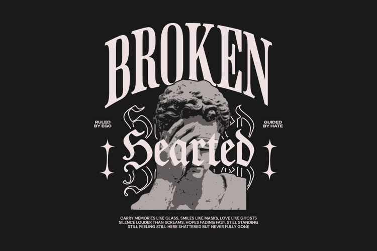 Brokenhearted Urban Streetwear T-shirt Design