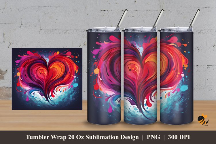 Art Love Tumbler Wrap Sublimation Design 3
