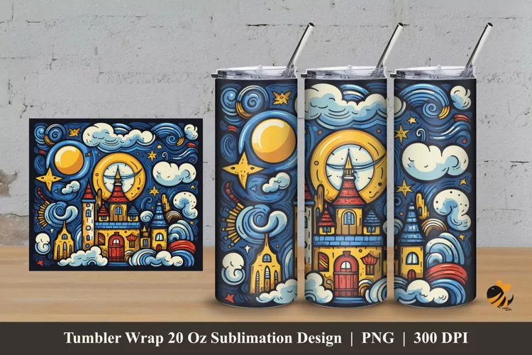 Fairyland Tumbler Wrap Sublimation Design 3