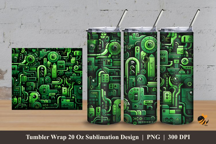 Machine System Tumbler Wrap Sublimation Design 3 example image 1