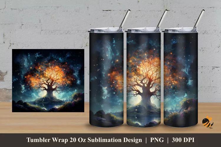 Dream Tree Tumbler Wrap Sublimation Design 3