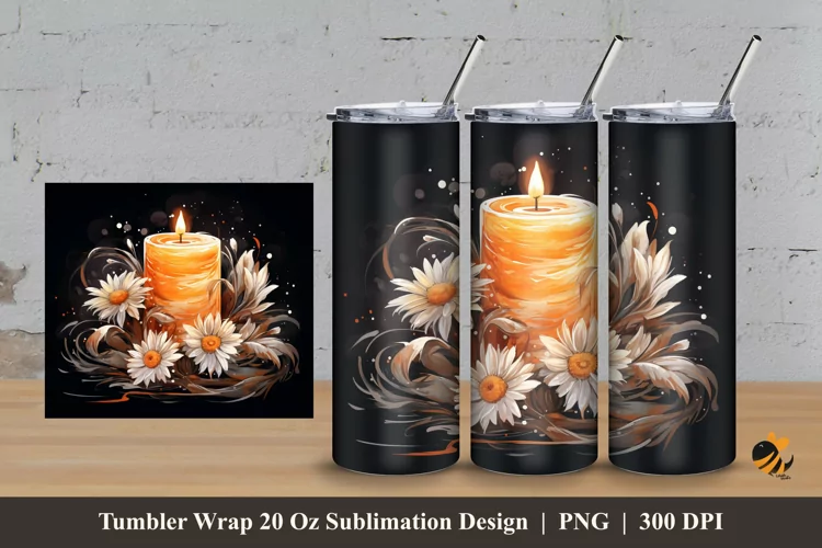 Candle Spa Tumbler Wrap Sublimation Design 3