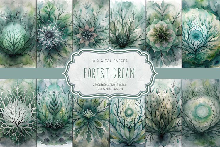 Forest Dream 12 Digital Papers example image 1