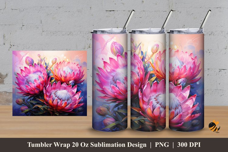 Sugarbushes Flower Tumbler Wrap Sublimation Design 3 example image 1