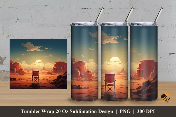 Enjoy Sunset Tumbler Wrap Sublimation Design 3