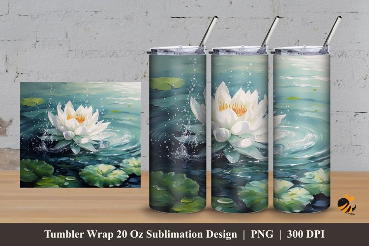 Realistic Flower Tumbler Wrap Sublimation Design 3