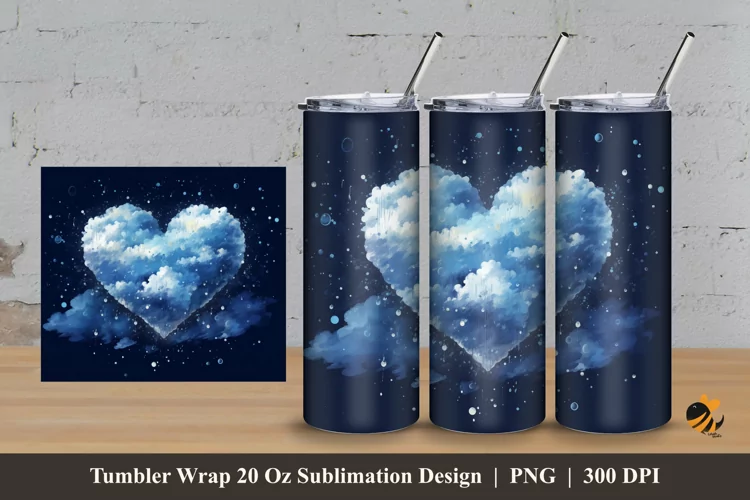 Love Cloud Tumbler Wrap Sublimation Design 3