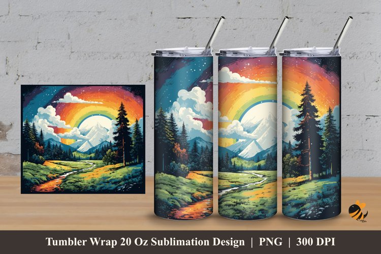 Grassland Tumbler Wrap Sublimation Design 3