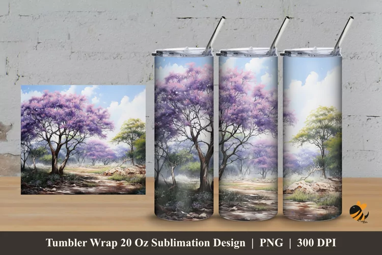 Wonderful Tree Tumbler Wrap Sublimation Design 3