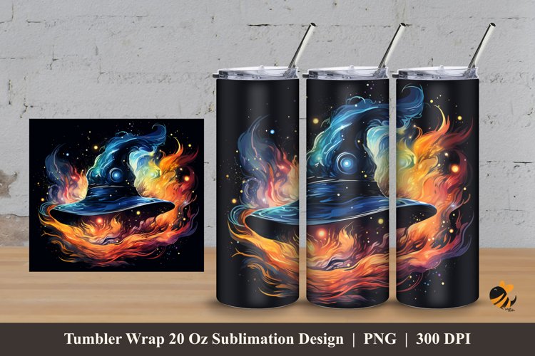 Magician Hat Tumbler Wrap Sublimation Design 3