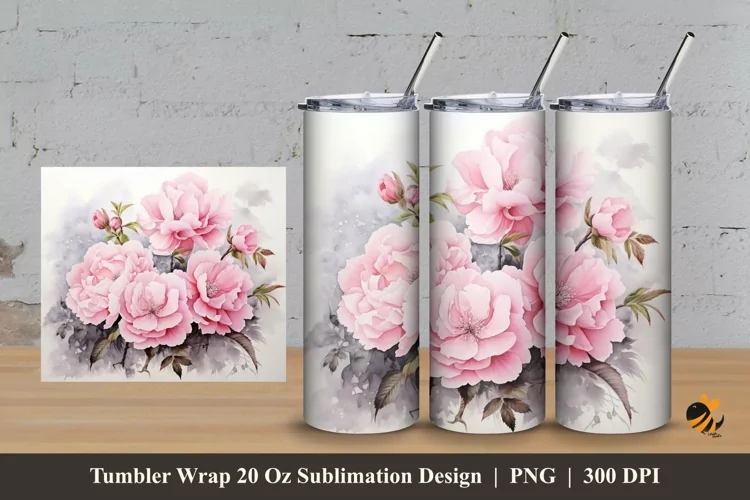 Painting Carmila Tumbler Wrap Sublimation Design 3