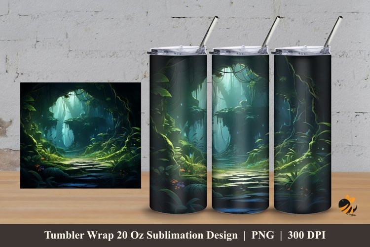 Plants On The Jungle Tumbler Wrap Sublimation Design 3