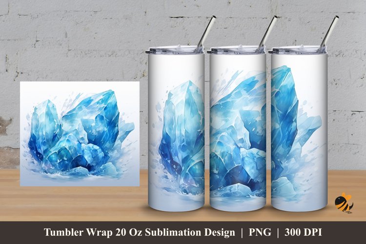 Ice Splash Tumbler Wrap Sublimation Design 3