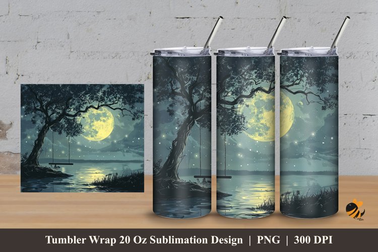 Swing And Lake Tumbler Wrap Sublimation Design 3