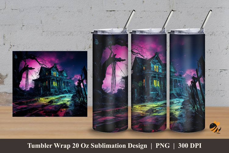 Old Futuristic Tumbler Wrap Sublimation Design 3 example image 1