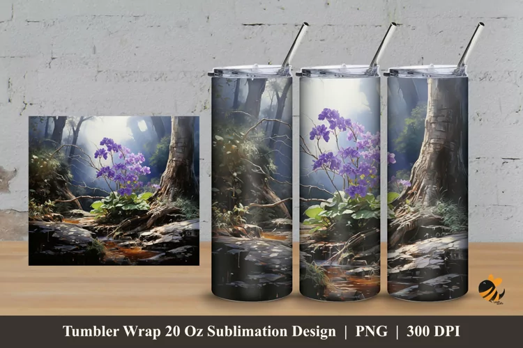 Futuristic Purple Tumbler Wrap Sublimation Design 3