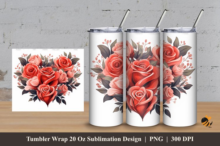 Melody of Flowers Tumbler Wrap Sublimation Design 3