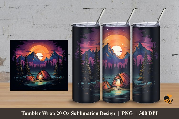 Evening Serenade Tumbler Wrap Sublimation Design 3