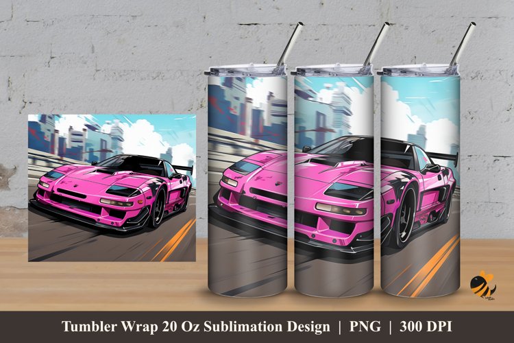 Racing Car Tumbler Wrap Sublimation Design 3