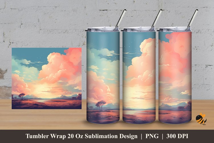 Peaceful Vintage Tumbler Wrap Sublimation Design 3 example image 1