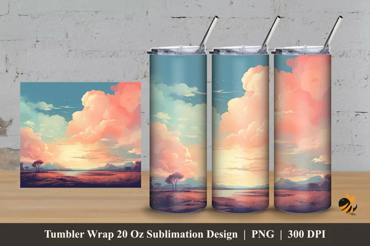 Peaceful Vintage Tumbler Wrap Sublimation Design 3