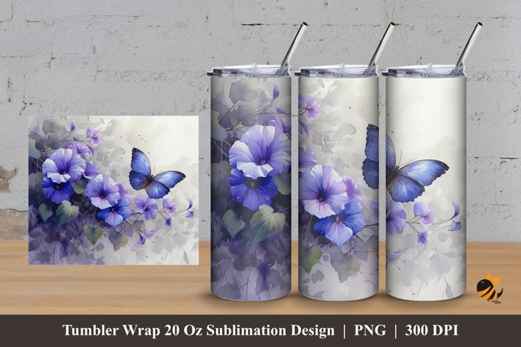 Magic Butterfly Tumbler Wrap Sublimation Design 3