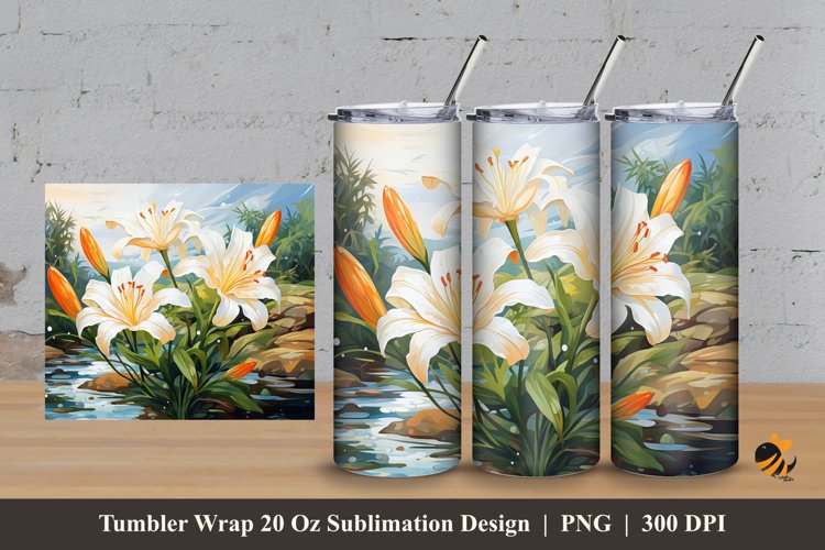 Coolness of The Lily Tumbler Wrap Sublimation Design 3