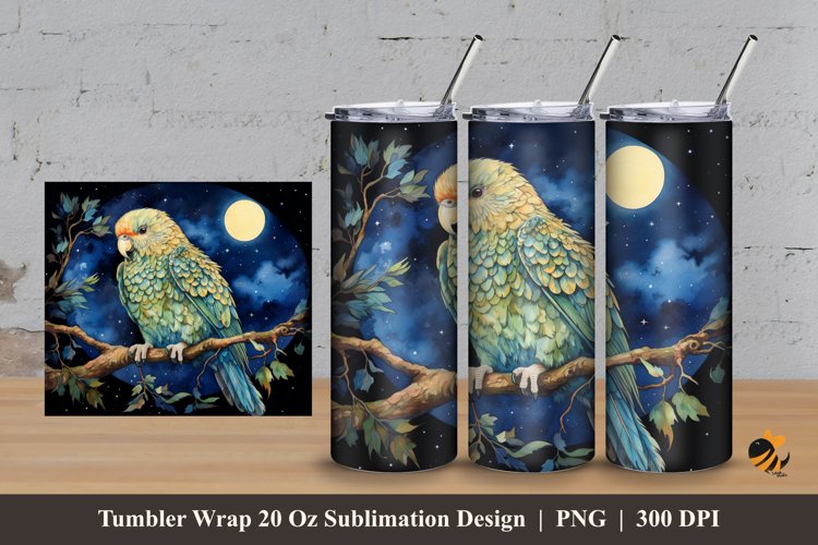 Kakapo Bird Tumbler Wrap Sublimation Design 3