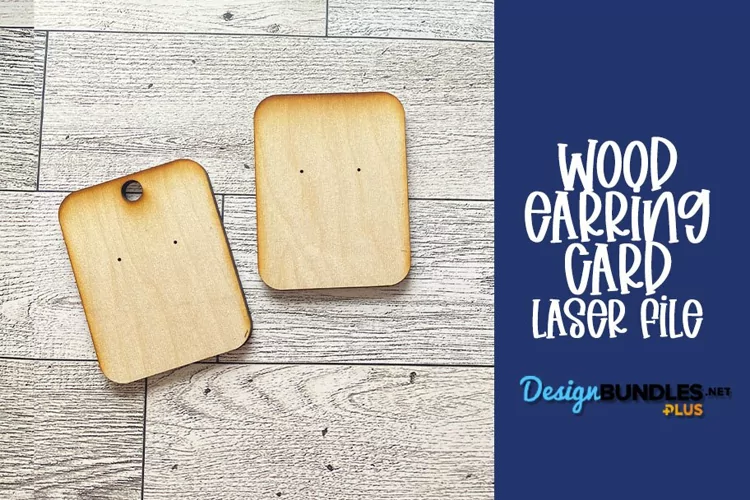 Wood Single Earring Stud Card| Laser File