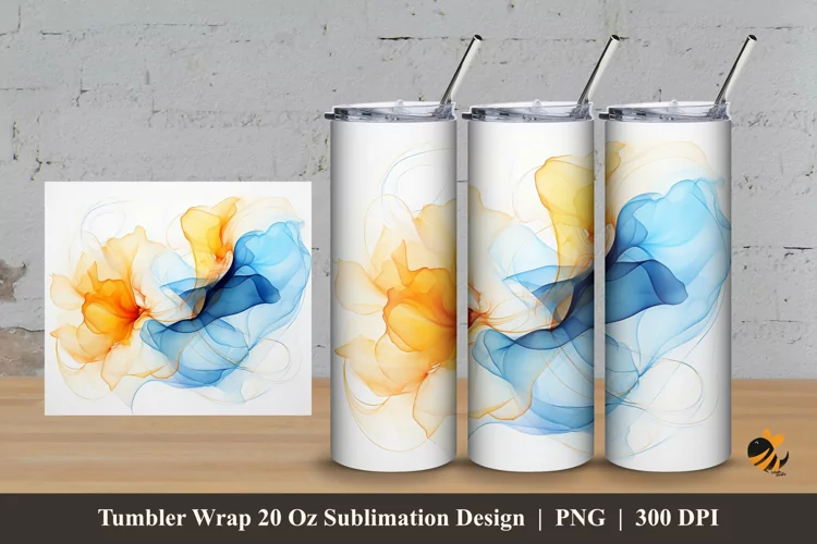 Abstract Painting Tumbler Wrap Sublimation Design 3