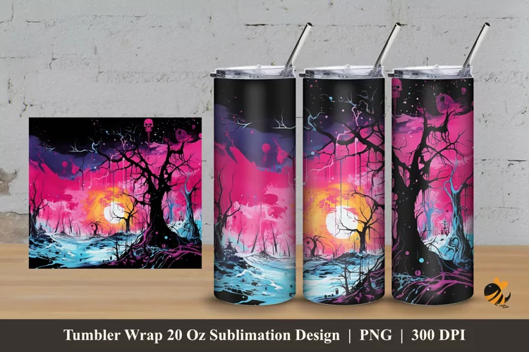Exotic Winter Tumbler Wrap Sublimation Design 3